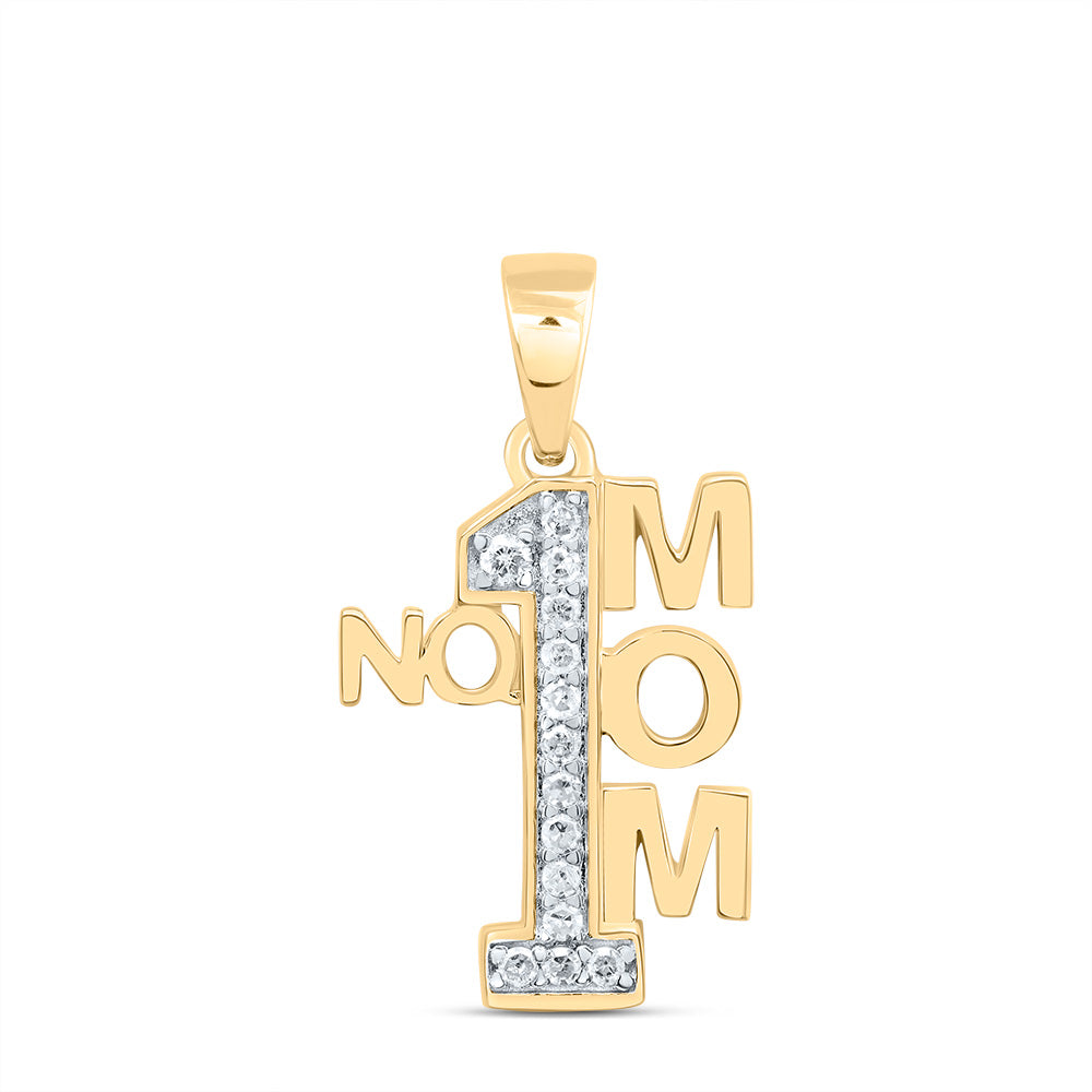 1/10Ctw-Dia P1 Gift "No 1 Mom" Pendant (1.136667 grams)