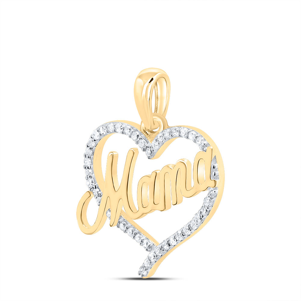 1/6Ctw-Nat Diamond Gift Mama Heart Pendant (1.4982 grams)
