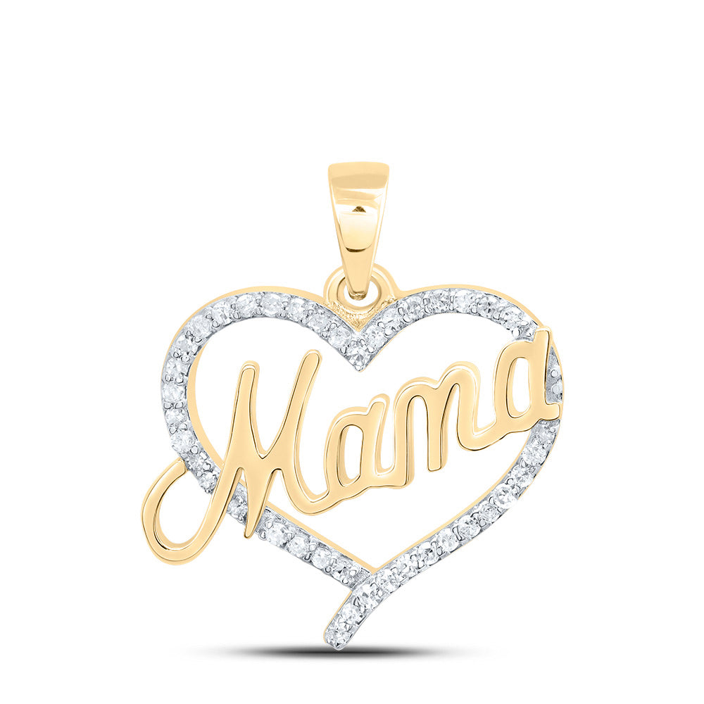 1/6Ctw-Nat Dia P1 Gift Mama Heart Pendant (1.4982 grams)