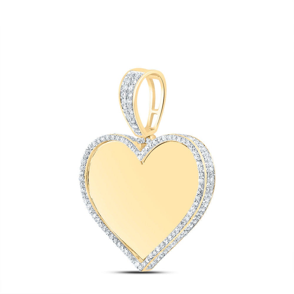 7/8Ctw-Nat Dia Nk Heart Memory Mens Charm (4.745 grams)