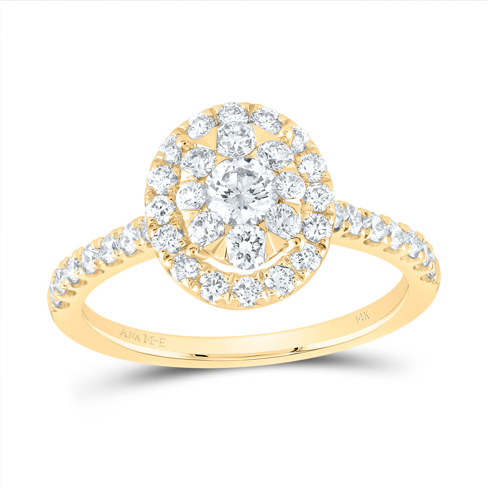 1Ctw-Dia Ana M Elite 1/4Ct-Crd Oval Single Halo Bridal Ring (2.79 grams)