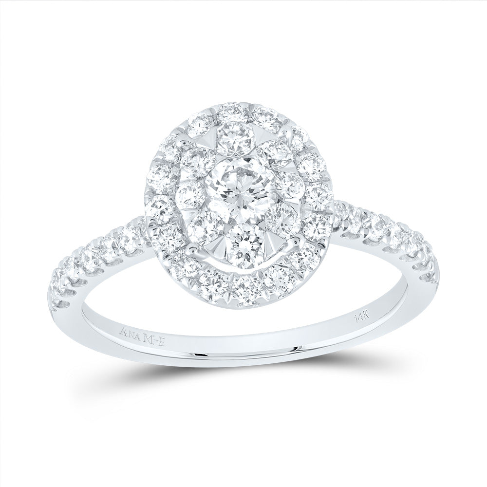 1Ctw-Dia Ana M Elite 1/4Ct-Crd Oval Single Halo Bridal Ring (2.73 grams)