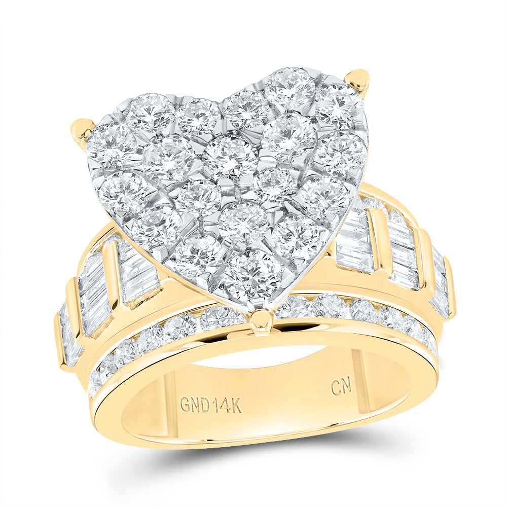 4Ctw-Dia Cn "4.00Ctw Fashion Heart Ring" (8.98 grams)