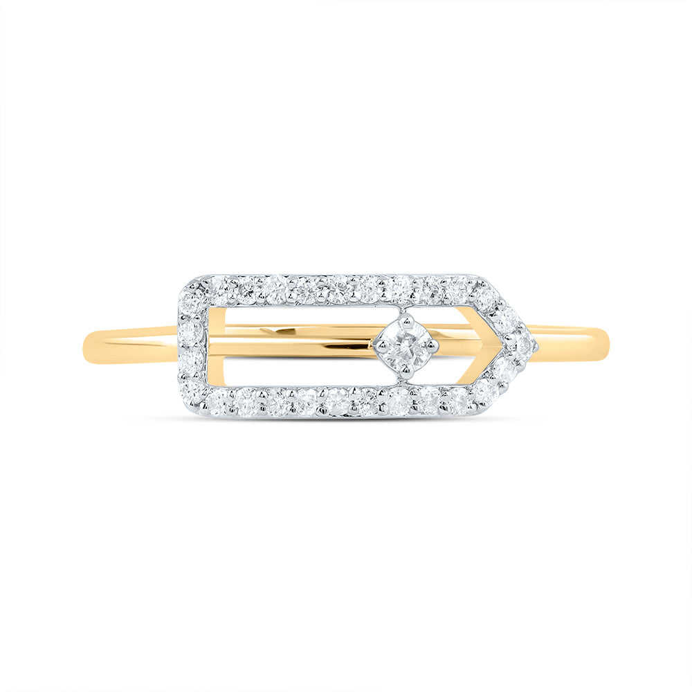 1/6Ctw-Dia Cn Fashion Paper Clip Ring (1.41 grams)