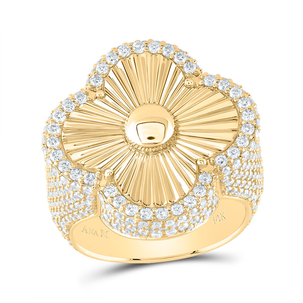 4Ctw Nat Dia Am Clover Mens Ring (20.14 grams)