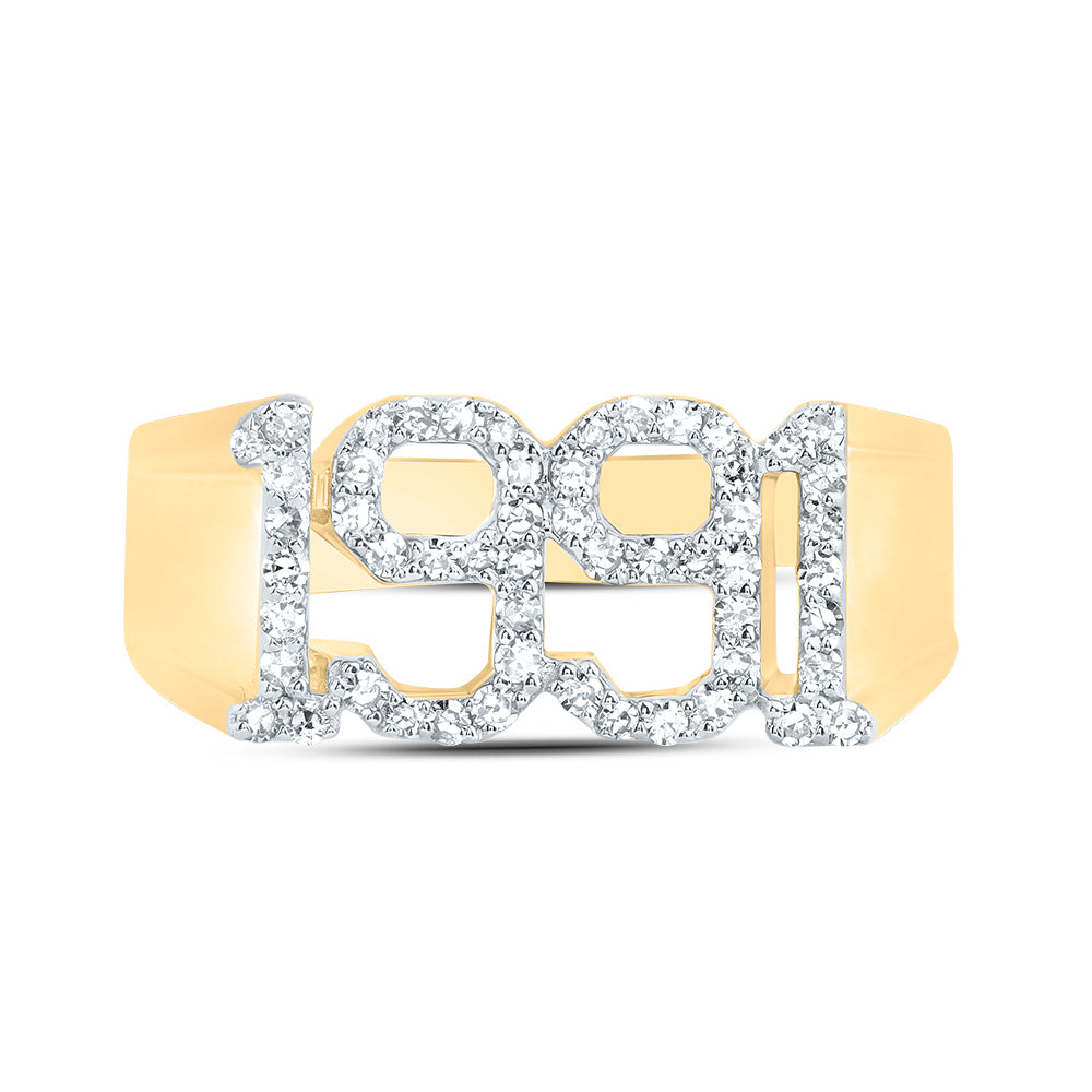 3/8Ctw-Dia Nk "1991" Mens Ring (7.93 grams)