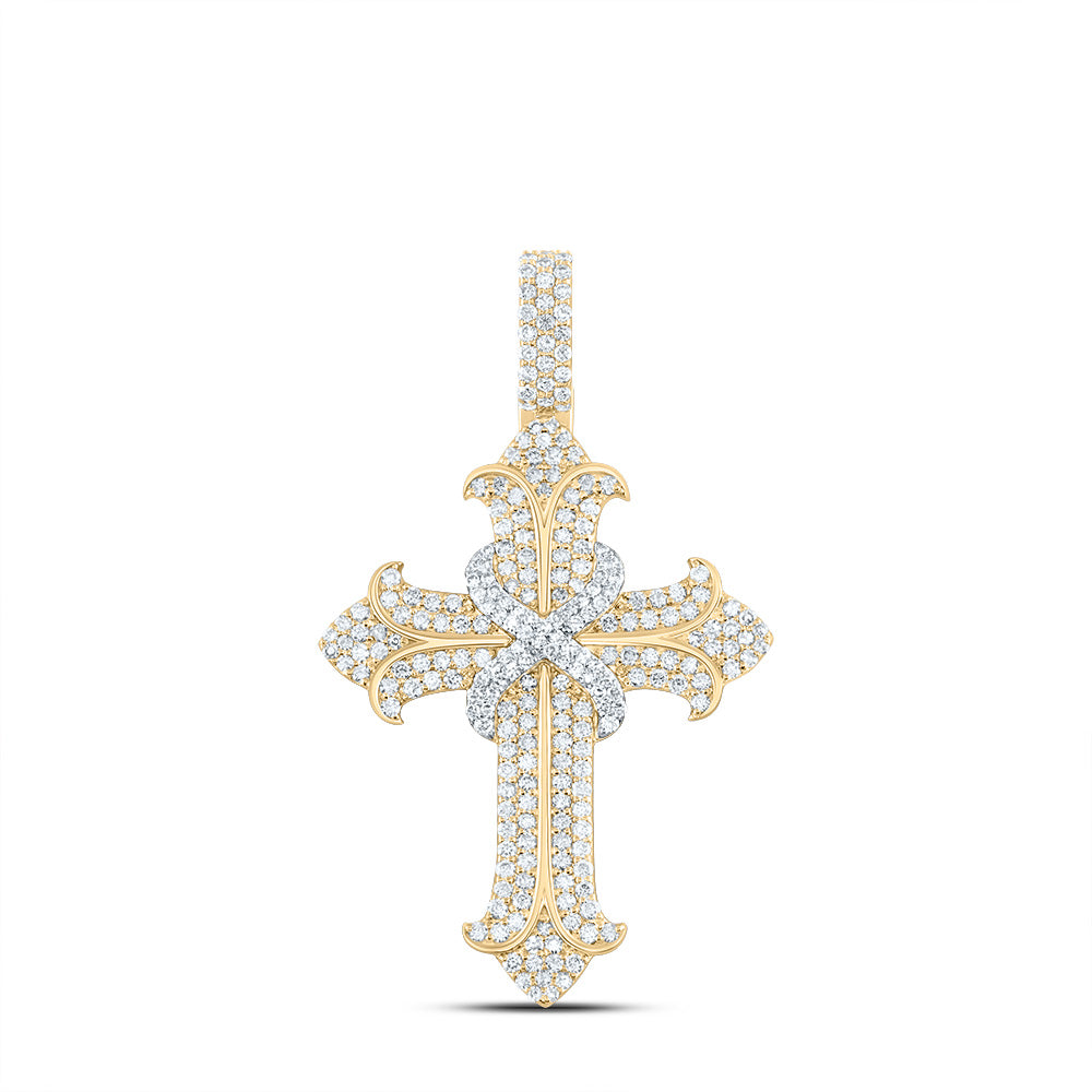 2Ctw-Diamond Cross Mens Charm (9.5 grams)