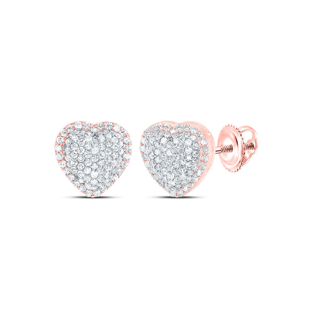 5/8Ctw-Nat Dia Nk Heart Fashion Stud Earring