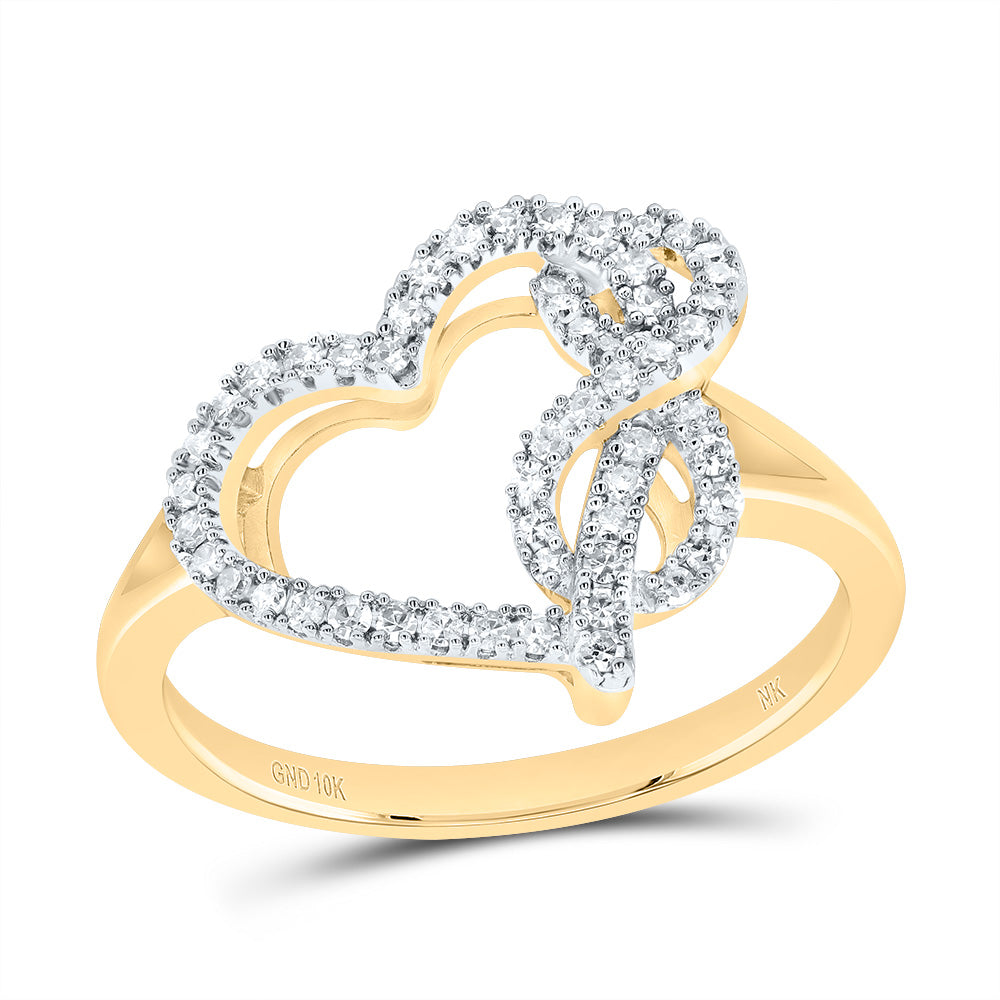 1/4Ctw-Nat Dia Nk Fashion Infinity Heart Ring (2.46 grams)