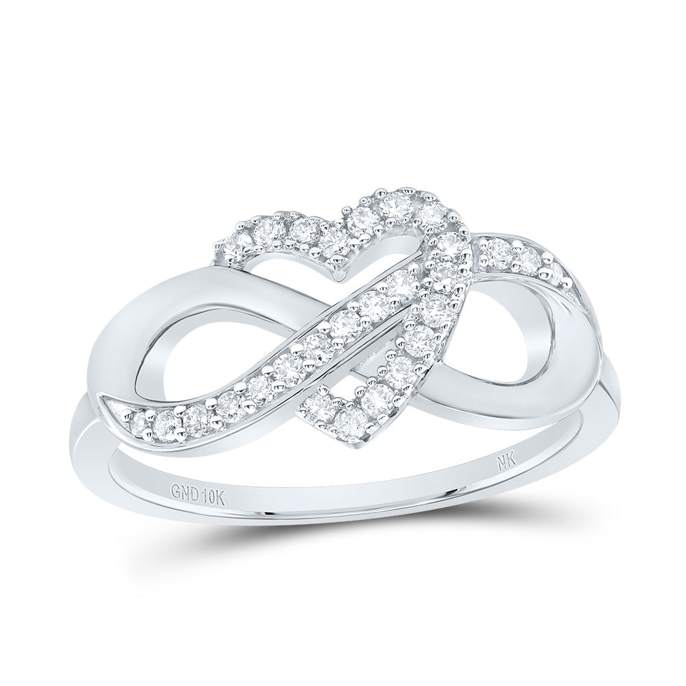 1/5Ctw-Nat Dia Nk Fashion Infinity Heart Ring (3.38 grams)