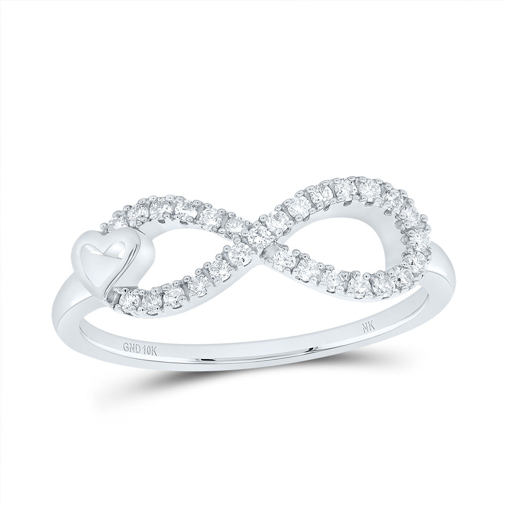 1/6Ctw-Nat Dia Nk Fashion Infinity Heart Ring (2.16 grams)