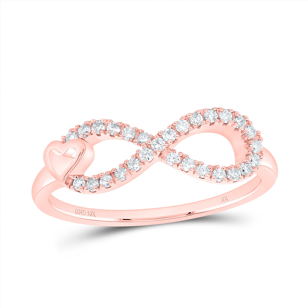 1/6Ctw-Nat Dia Nk Fashion Infinity Heart Ring (2.17 grams)