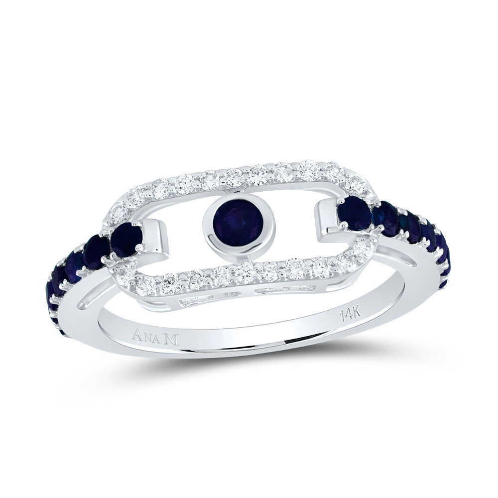 1/5Ctw-Dia Ana M 3/4Ctw Rd-Bs Nat Gem Paper Clip Ring (2.91 grams)