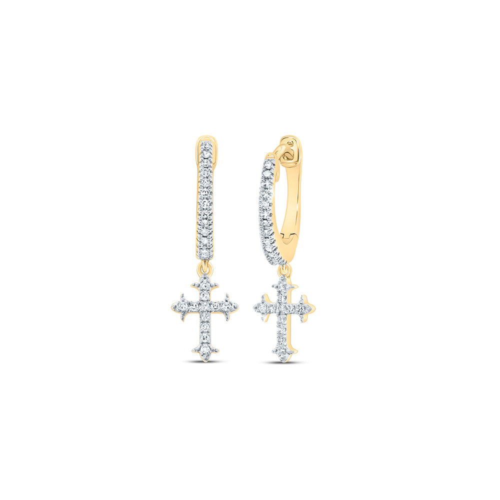 1/6 Ctw-Dia Nk Cross Dangling Earring