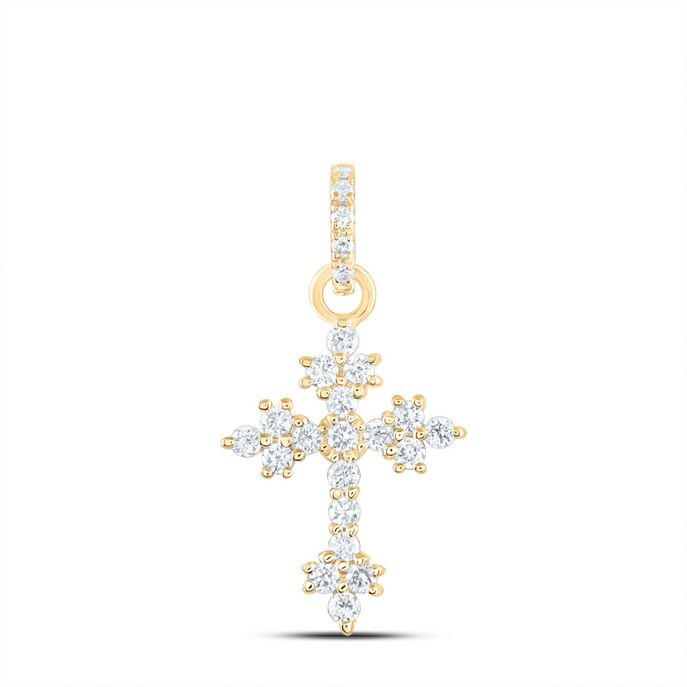 1/6Ctw-Dia Ana M Fashion Cross Pendant (0.535 grams)