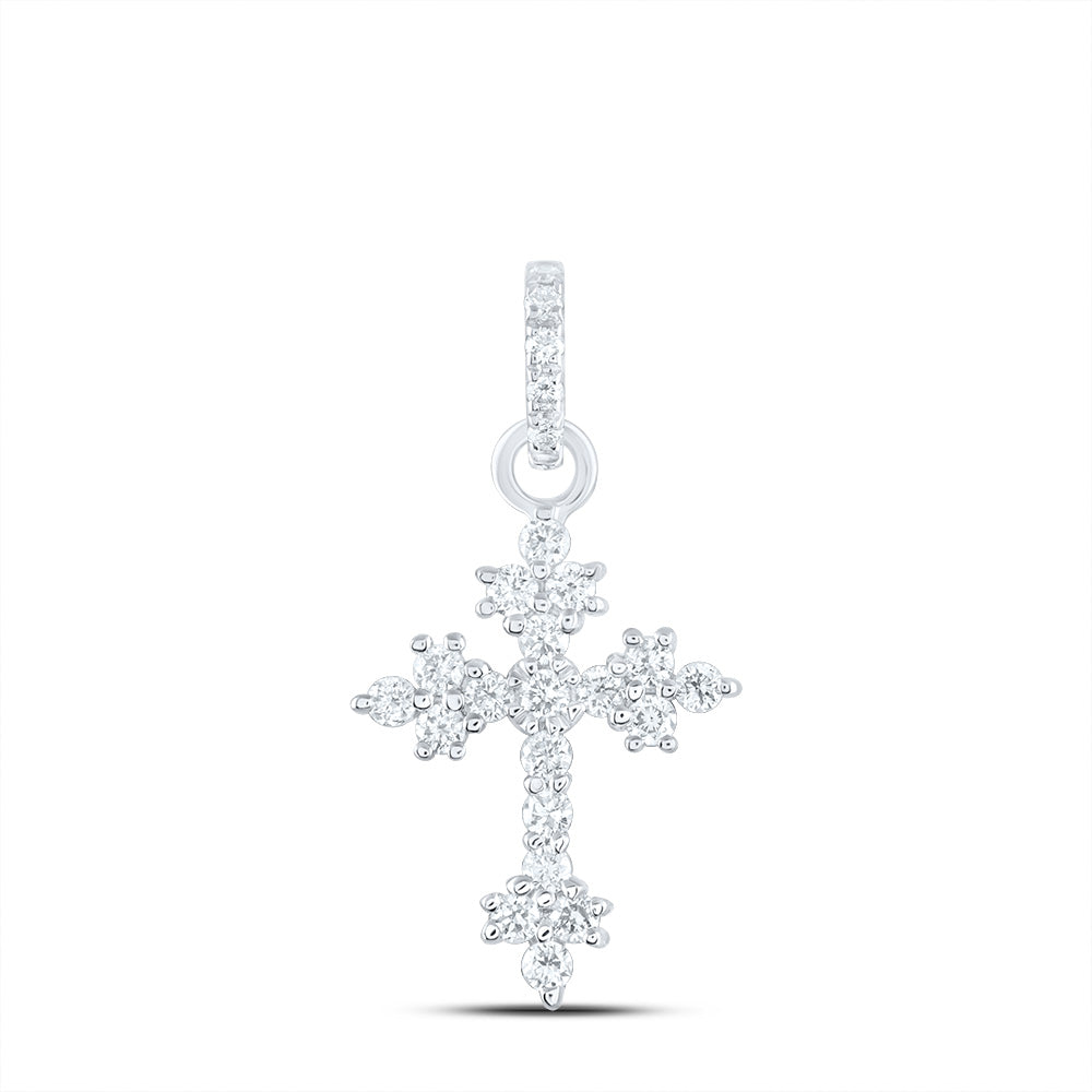 1/6Ctw-Dia Ana M Fashion Cross Pendant (0.535 grams)