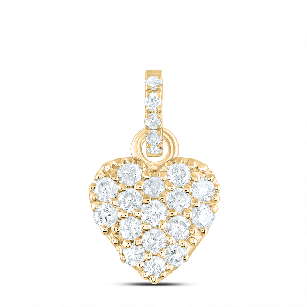 1/5Ctw-Nat Dia Ana M Fashion Heart Pendant (1.235 grams)