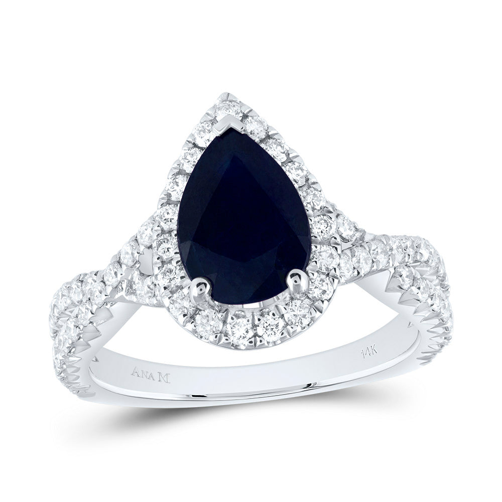 3/4Ctw-Diamond Ana M 10X6.5Mm-Ps-Bs Nat Gem Single Halo Engagement Ring (4.8 grams)
