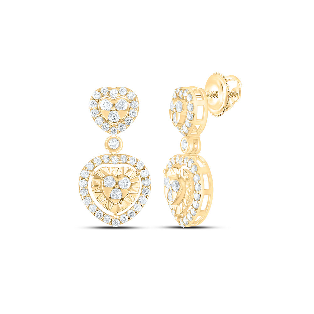 1/2Ctw-Nat Diamond Fashion Heart Dangling Earring