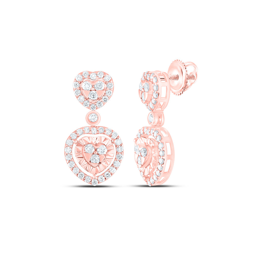 1/2Ctw-Nat Diamond Fashion Heart Dangling Earring