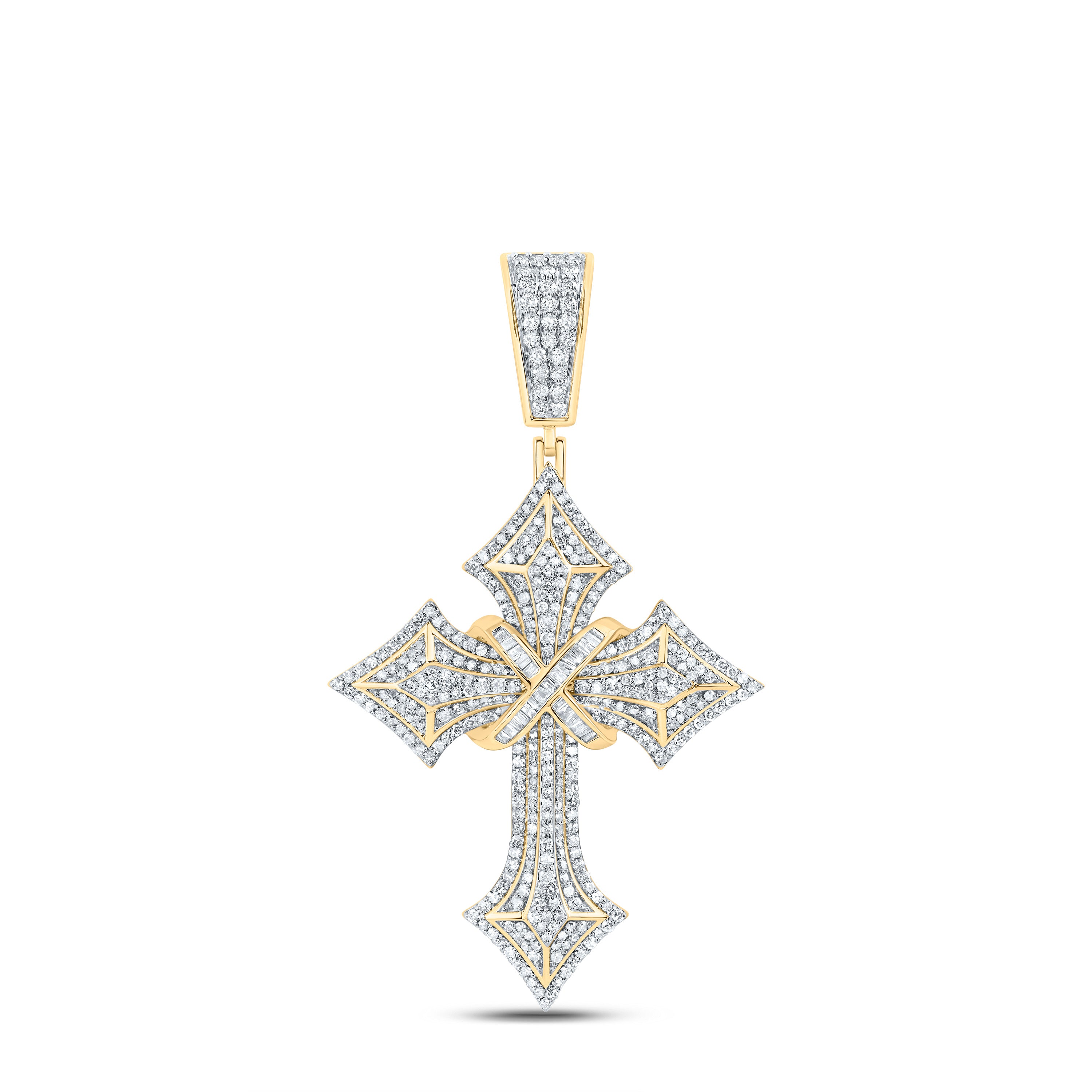 1 3/4Ctw-Dia Nk Crome Cross Mens Charm (6.552 grams)