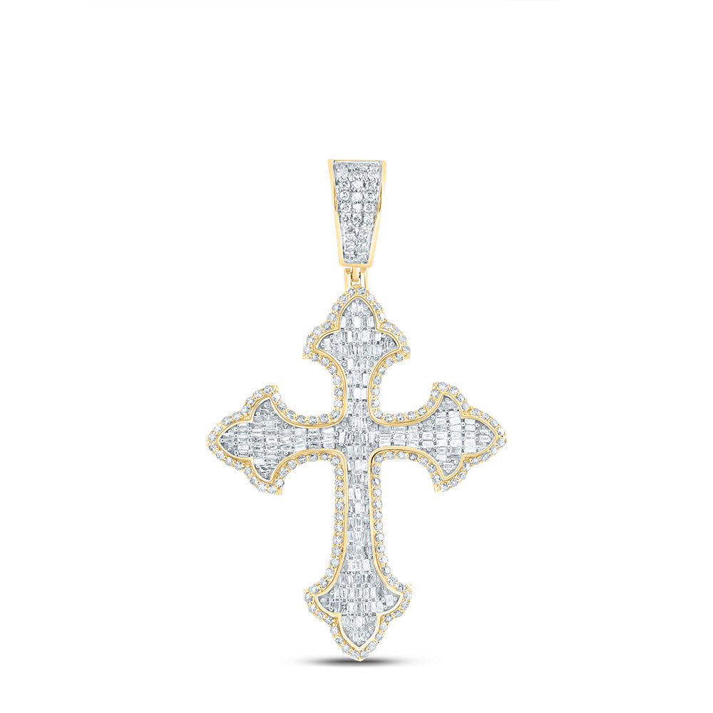 2 5/8Ctw-Dia Nk Crome Cross Mens Charm (7.736 grams)