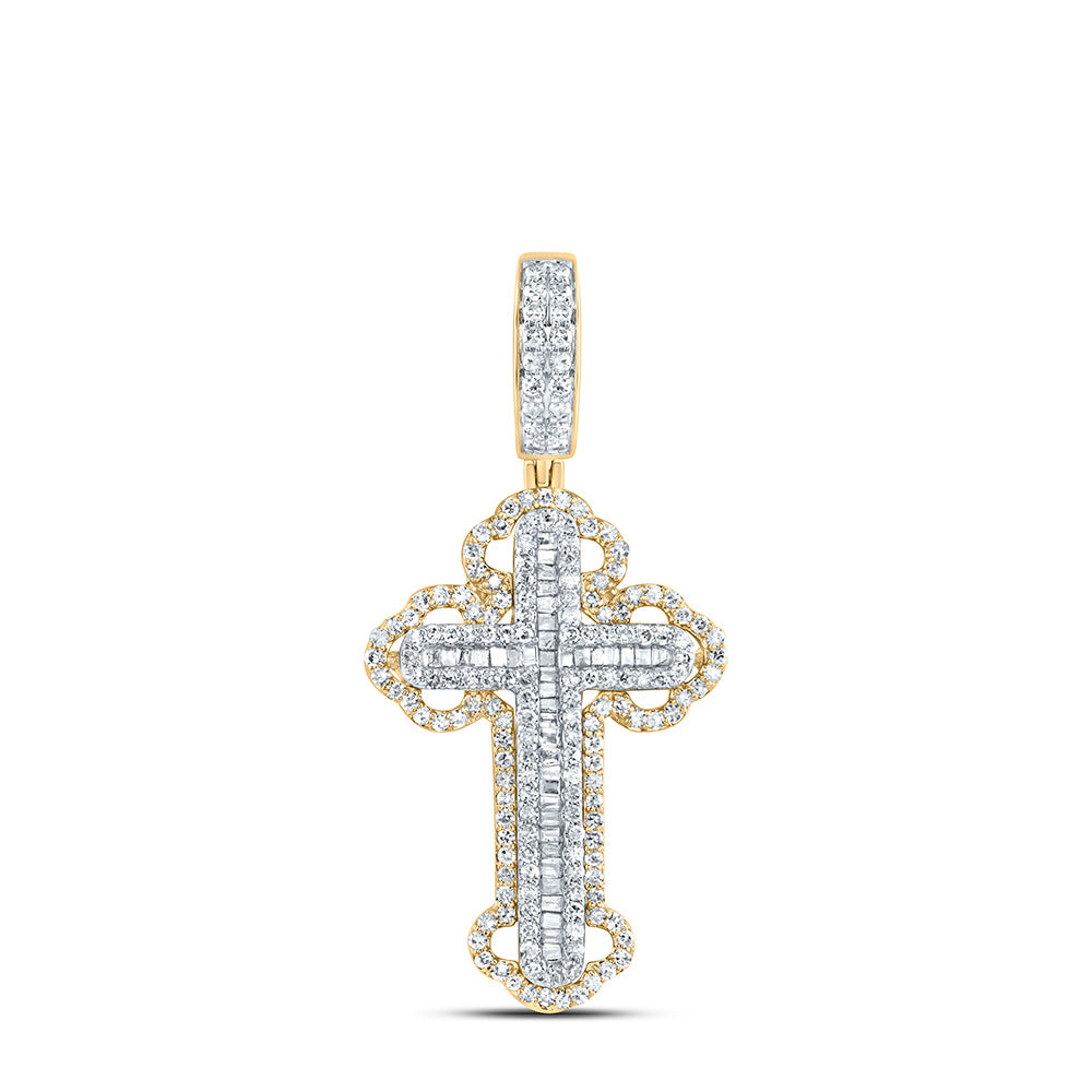 3/4 Ctw-P1 Dia Cross Mens Charm (3.605 grams)