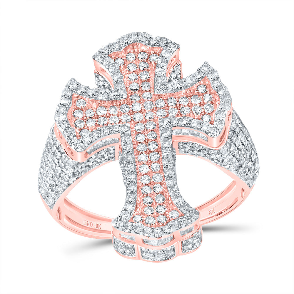 2 5/8Ctw-Dia Nk Crome Cross Mens Ring (6.99 grams)