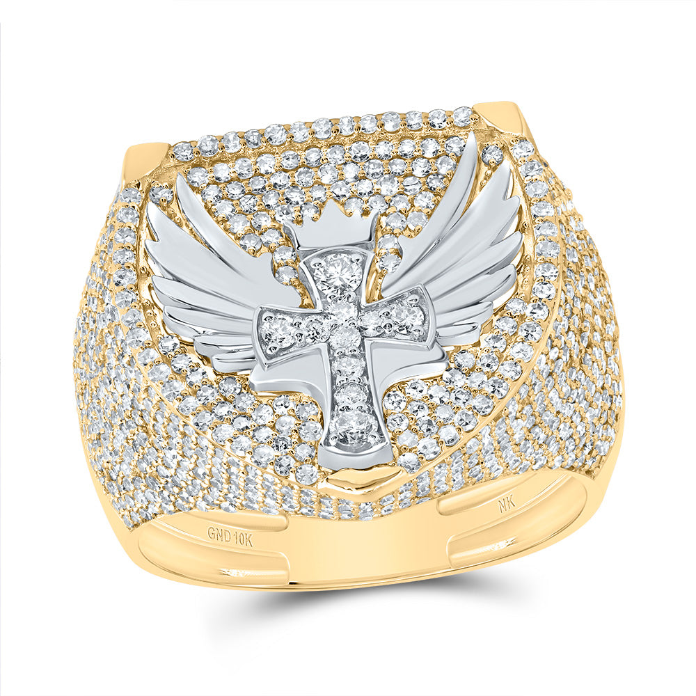 2 1/5Ctw-Dia Nk Cross Mens Ring (7.49 grams)