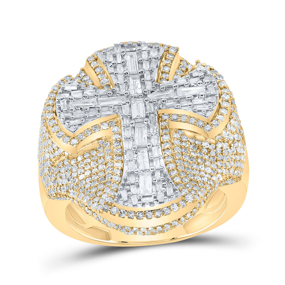 3 Ctw-Dia Nk Cross Mens Ring (12.23 grams)