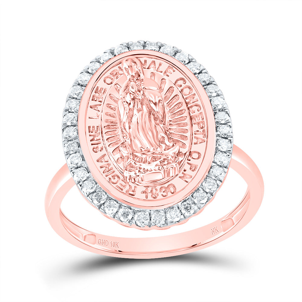 1/3Ctw-Dia Nk Fashion Virgin Mother Mary Oval Ladies Ring (4.1 grams)
