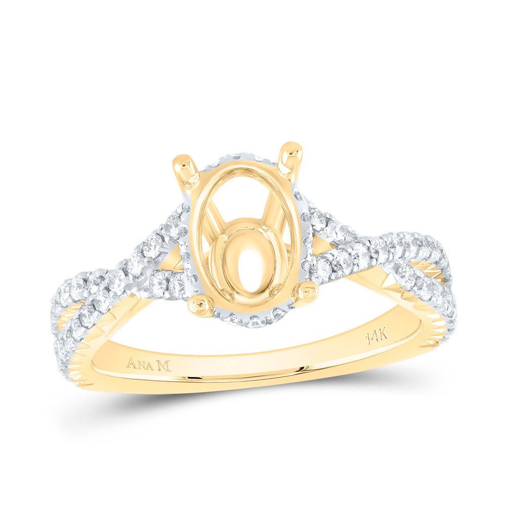 5/8Ctw-Dia Ana M 2 1/2Ct-Cov Semi-Mount No Halo Engagement Ring (3.9 grams)