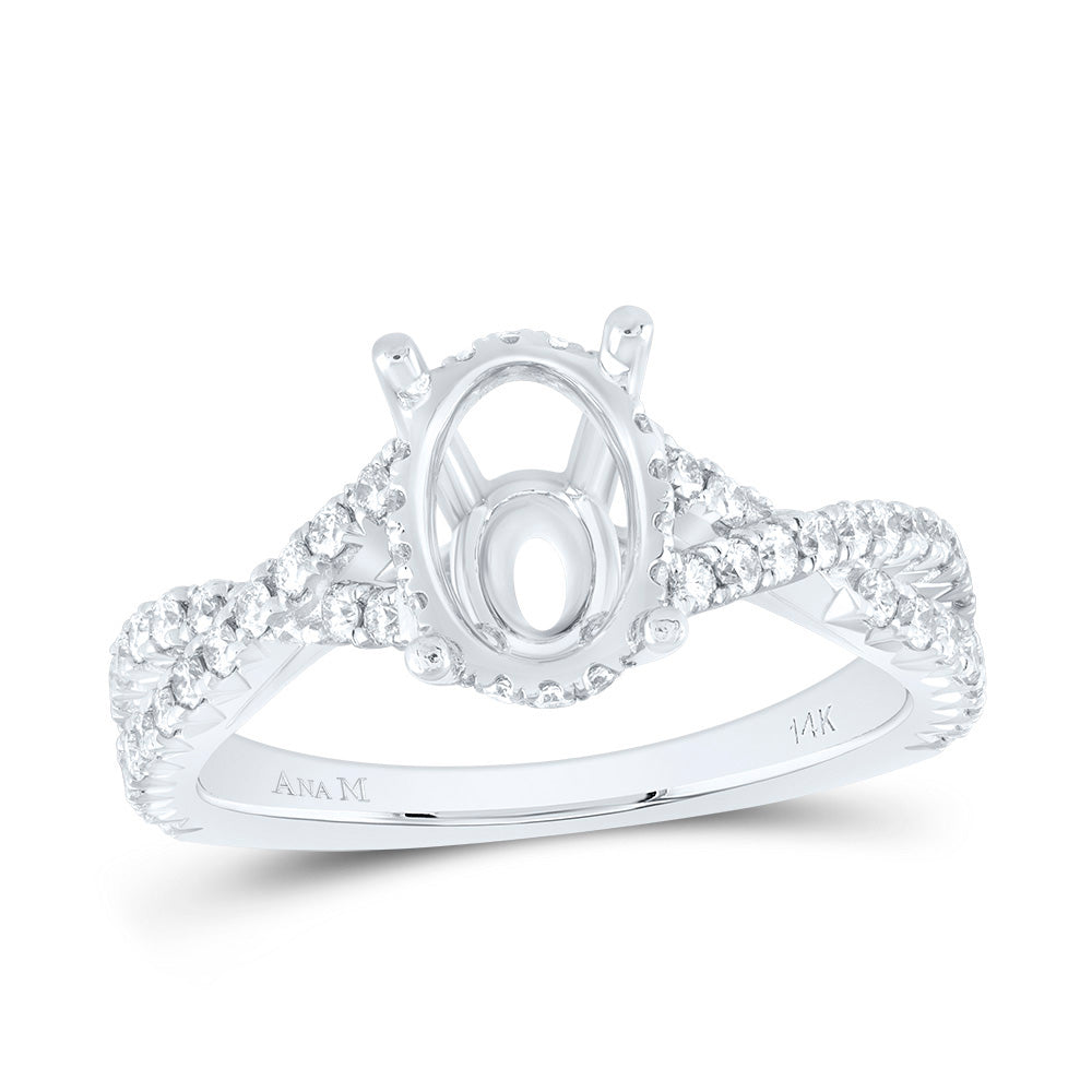 5/8Ctw-Dia Ana M 2 1/2Ct-Cov Semi-Mount No Halo Engagement Ring (4 grams)