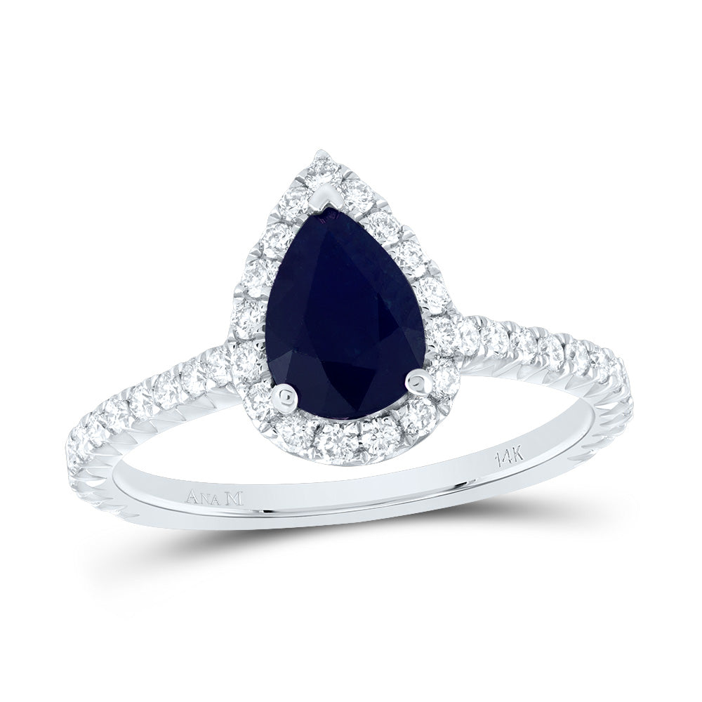 1/2Ctw-Dia Ana M 8X5.5Mm-Ps-Bs Nat Gem Single Halo Engagement Ring (2.63 grams)