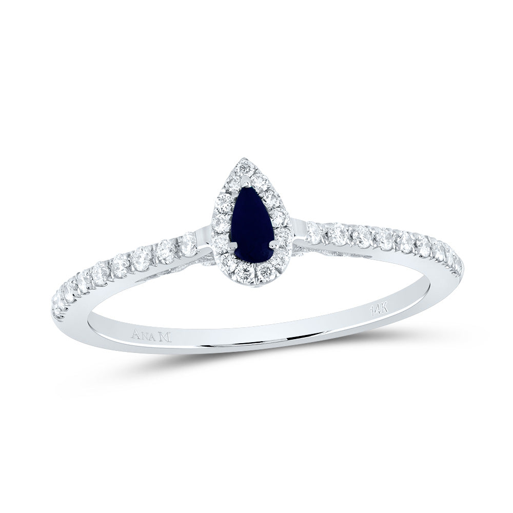 1/5Ctw-Dia Ana M 4X2Mm Ps-Bs Nat Gem Pear Ring (1.36 grams)