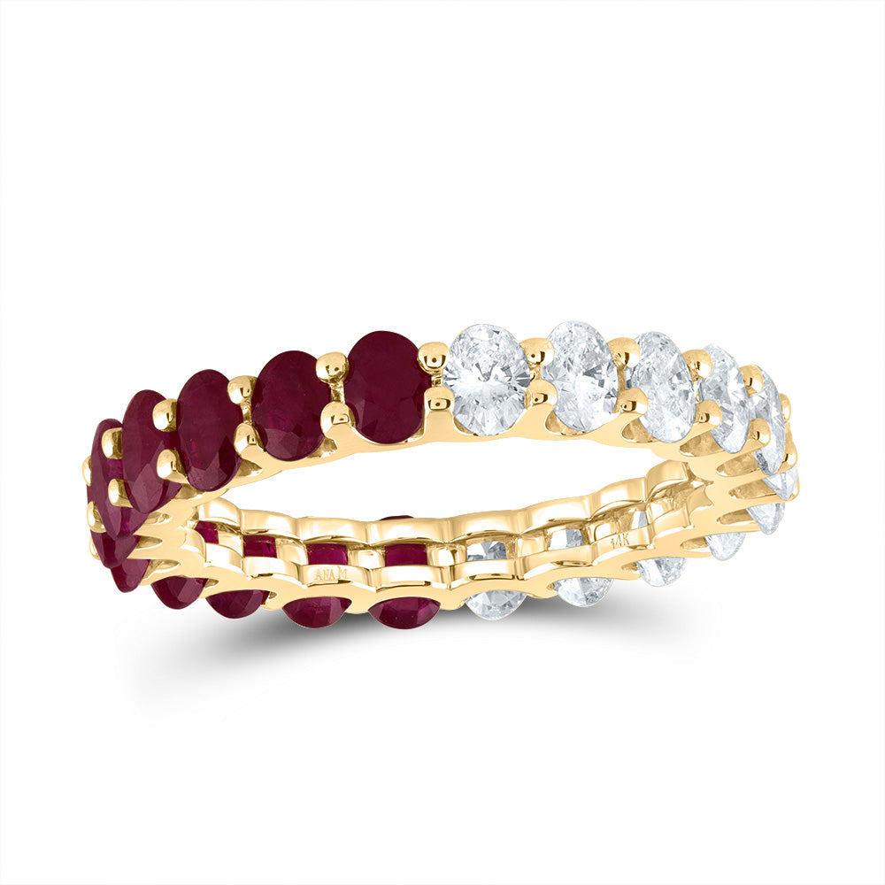 1 1/2Ctw-Dia Ana M 2 1/3Ctw-Ov-Ru Nat Gem Ring (2.94 grams)