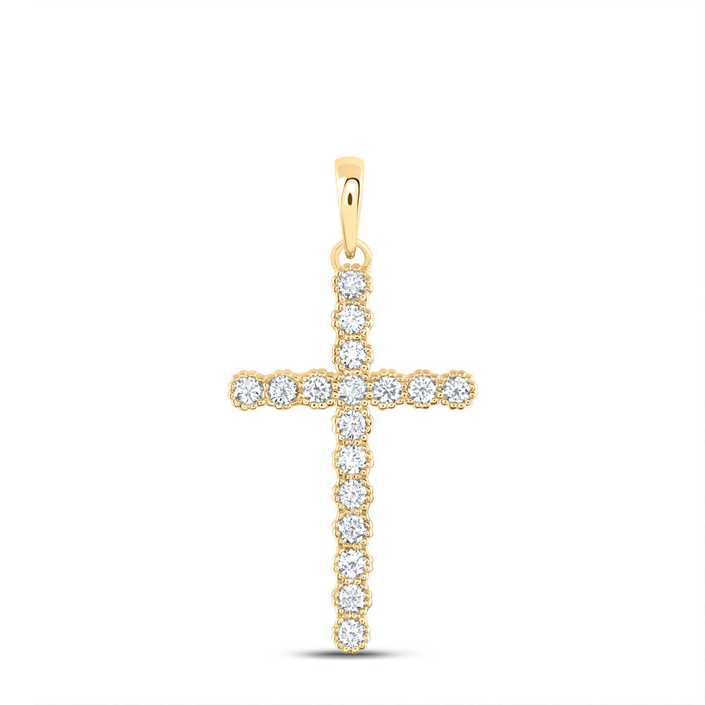 7/8Ctw-Dia Ana M Fashion Cross Pendant (3.476667 grams)