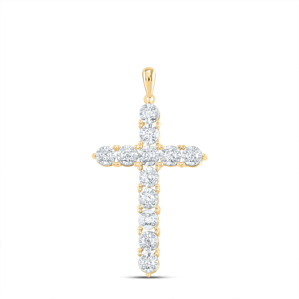 1/3Ctw-Dia Ana M Fashion Cross Pendant (1.534 grams)