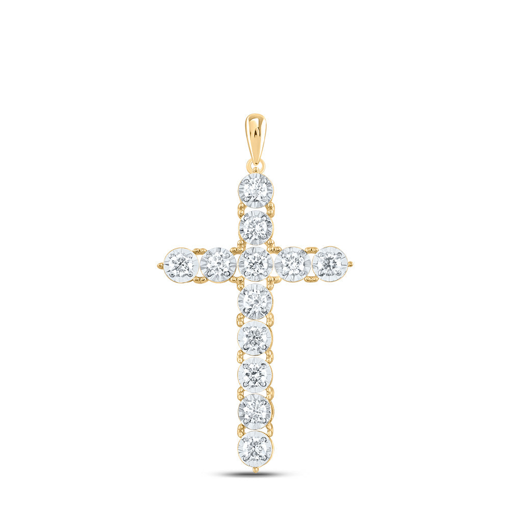 1Ctw-Dia Ana M Fashion Cross Pendant (2.71 grams)