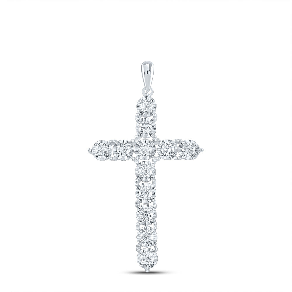 5/8Ctw-Dia Ana M Fashion Cross Pendant (1.986667 grams)