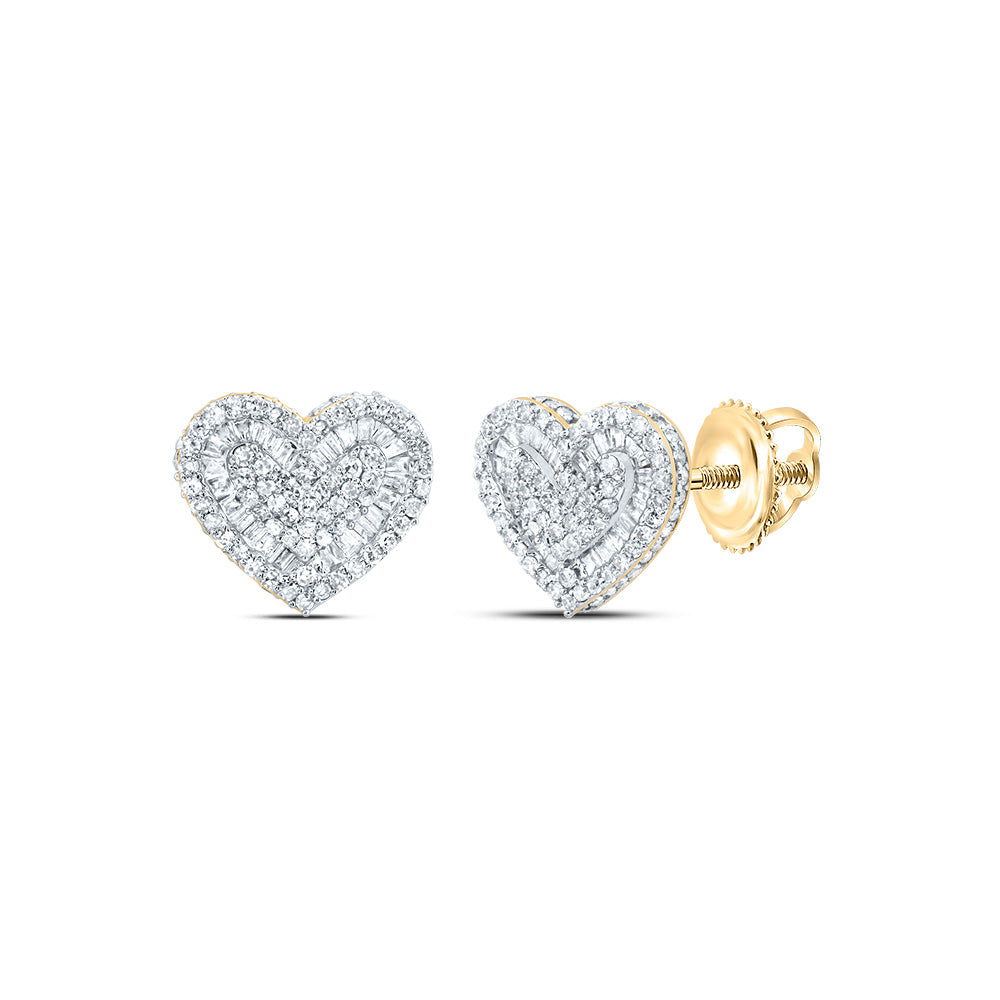 7/8Ctw-Nat Diamond Fashion Heart Stud Earring