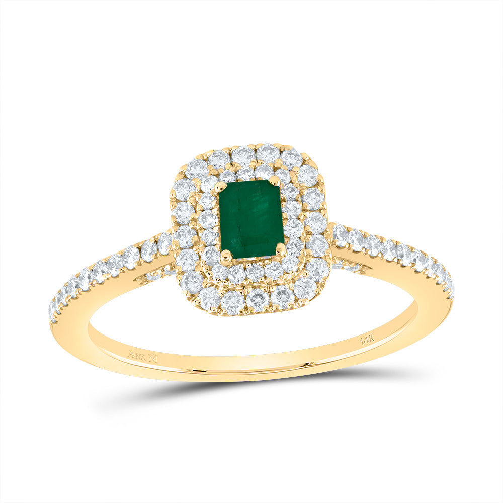 1/2Ctw-Dia Ana M 4.2*3.2Mm Em-Em Nat Gem Emerald Ring (2.32 grams)