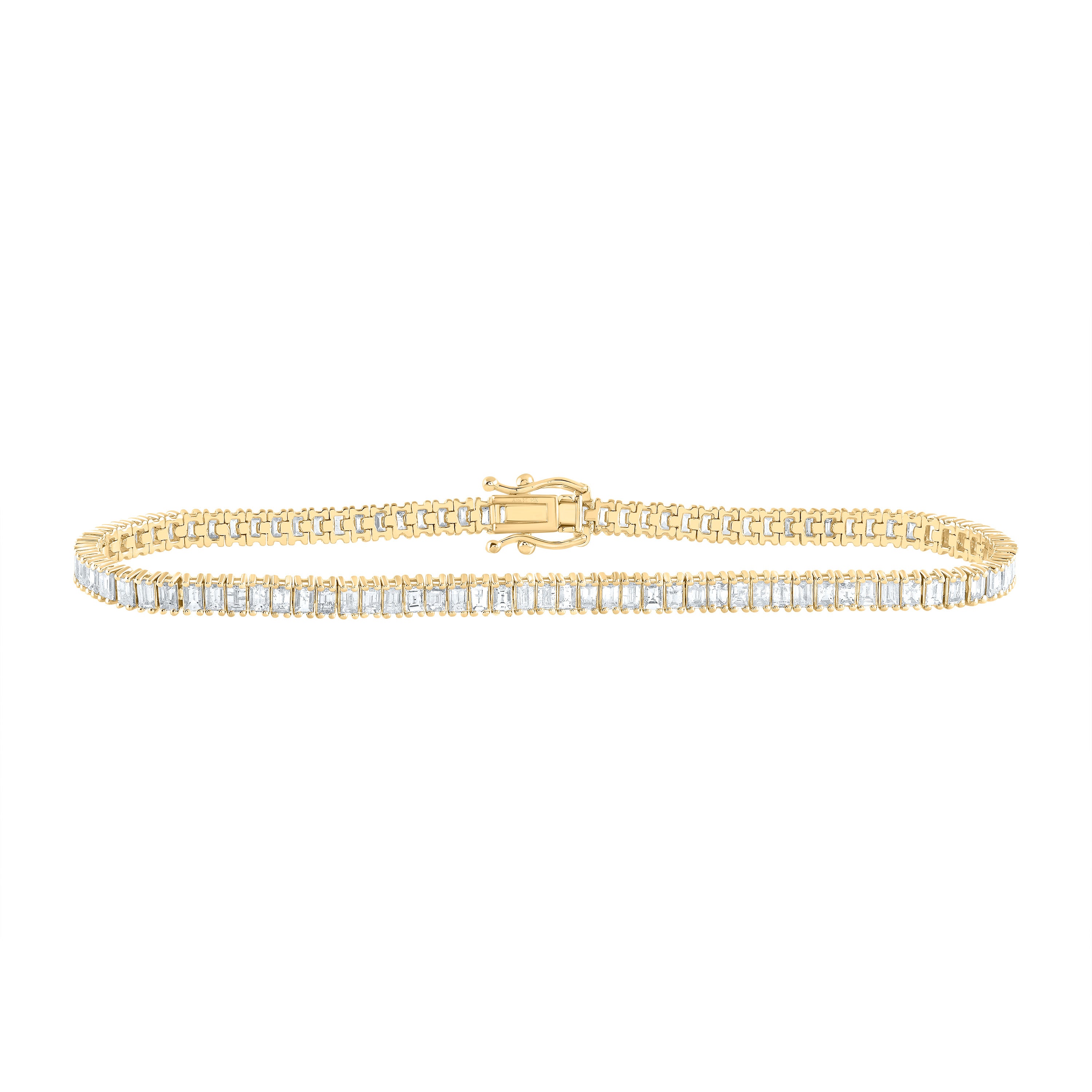 3 1/2Ctw-Nat Dia Ana M Fashion Baguette Tennis Bracelet (7 Inch)