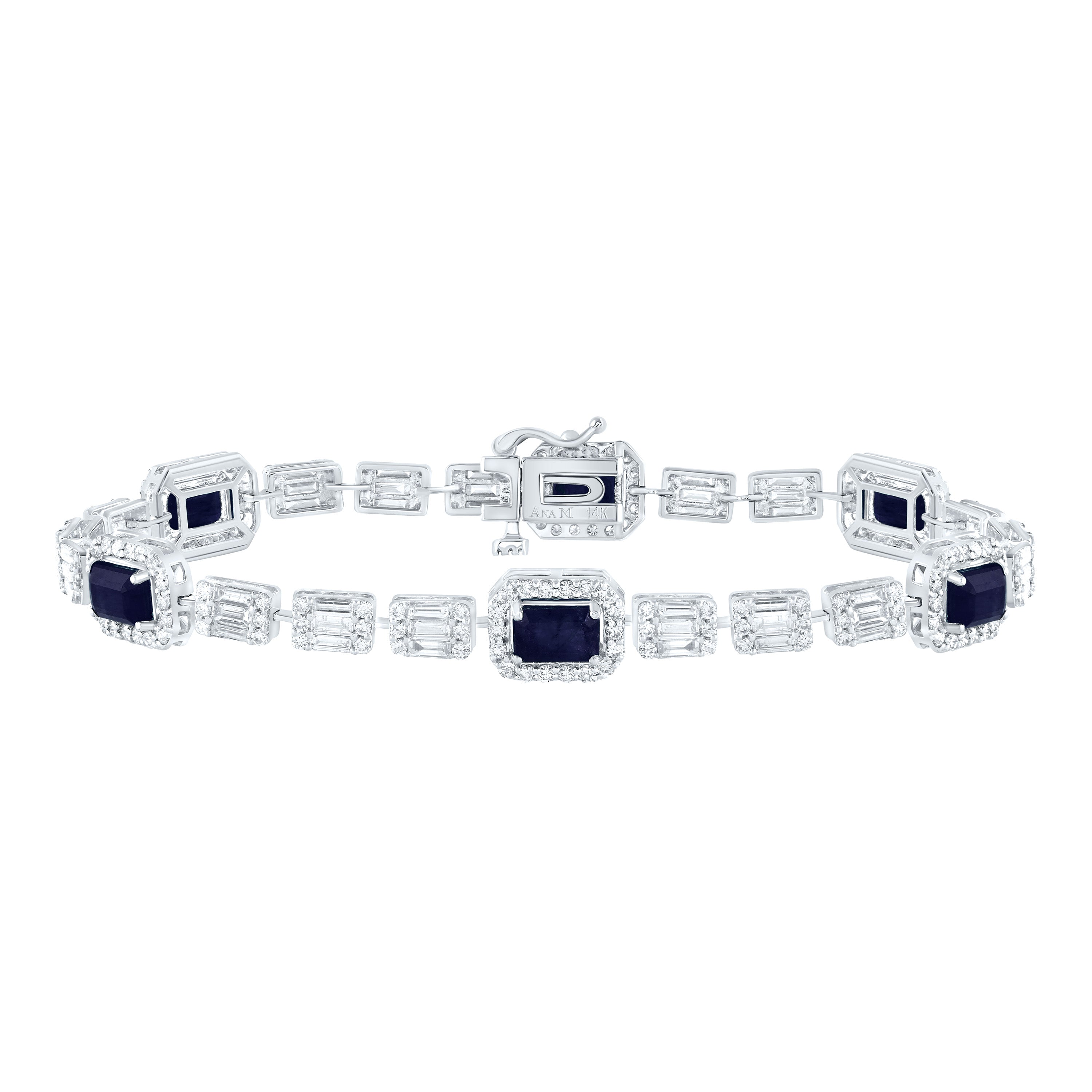 3Ctw-Nat Diamond Ana M 4 3/4Ctw Em-Bs Nat Gem Fashion Bracelet (7 Inch) (9.32 grams)