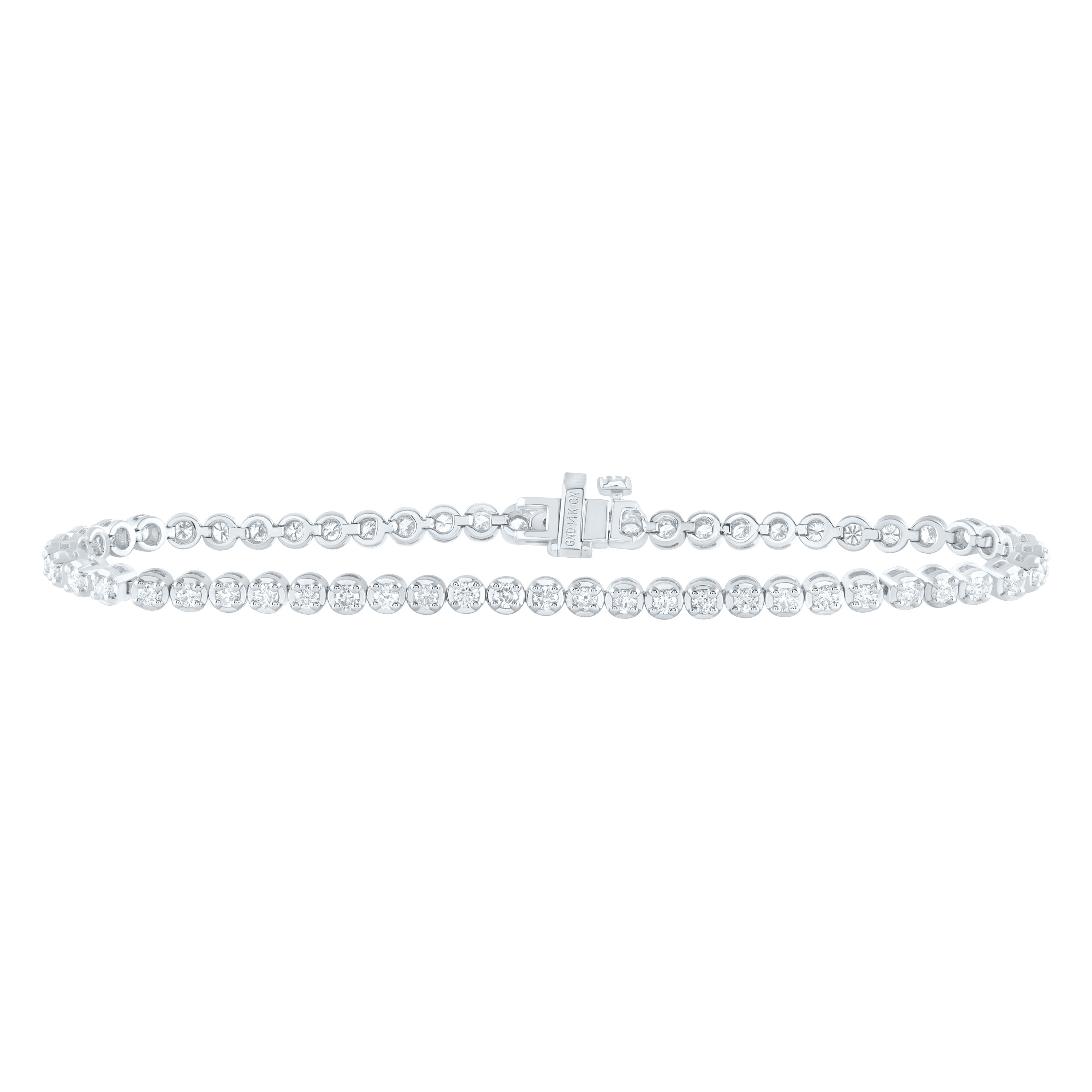 1 3/4Ctw-Nat Dia Cn Fashion Round Tennis Bracelet (7 Inch) (8.66 grams)