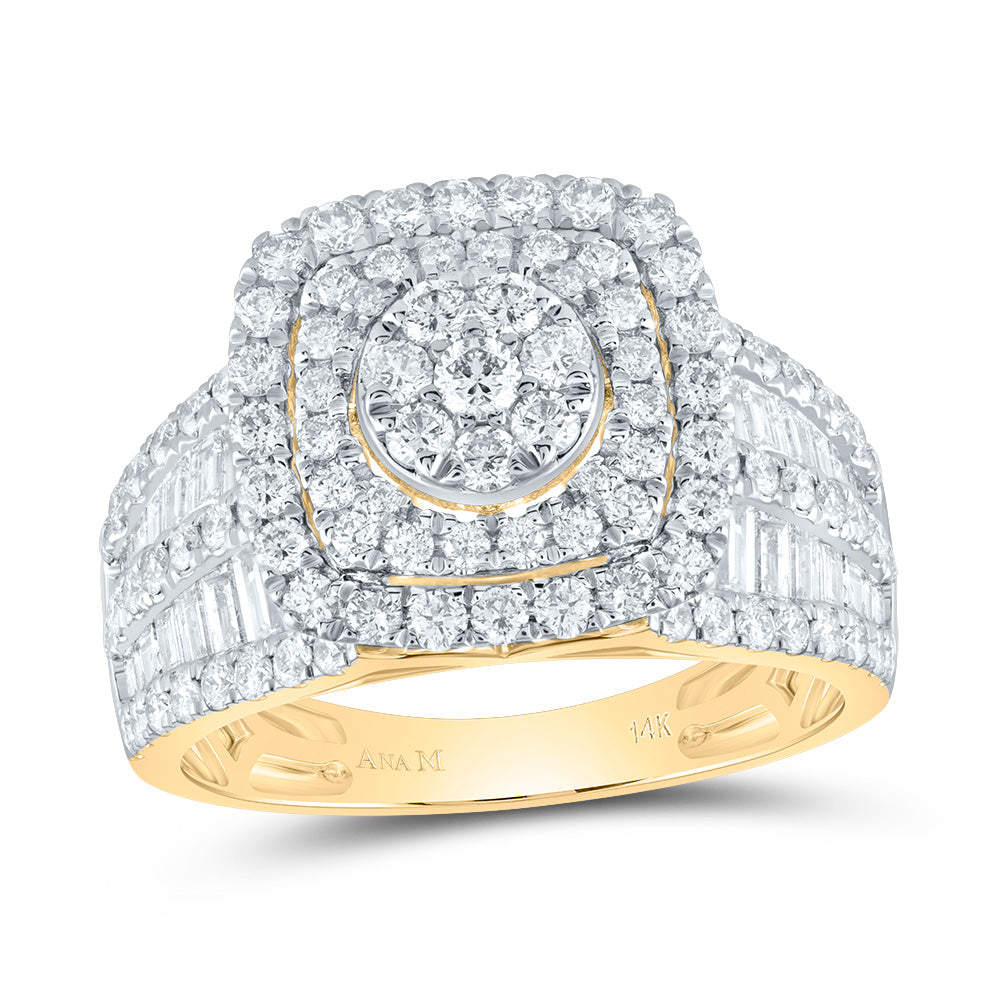 1 3/4Ctw-Dia Ana M Cushion Double Halo Bridal Ring (5.14 grams)