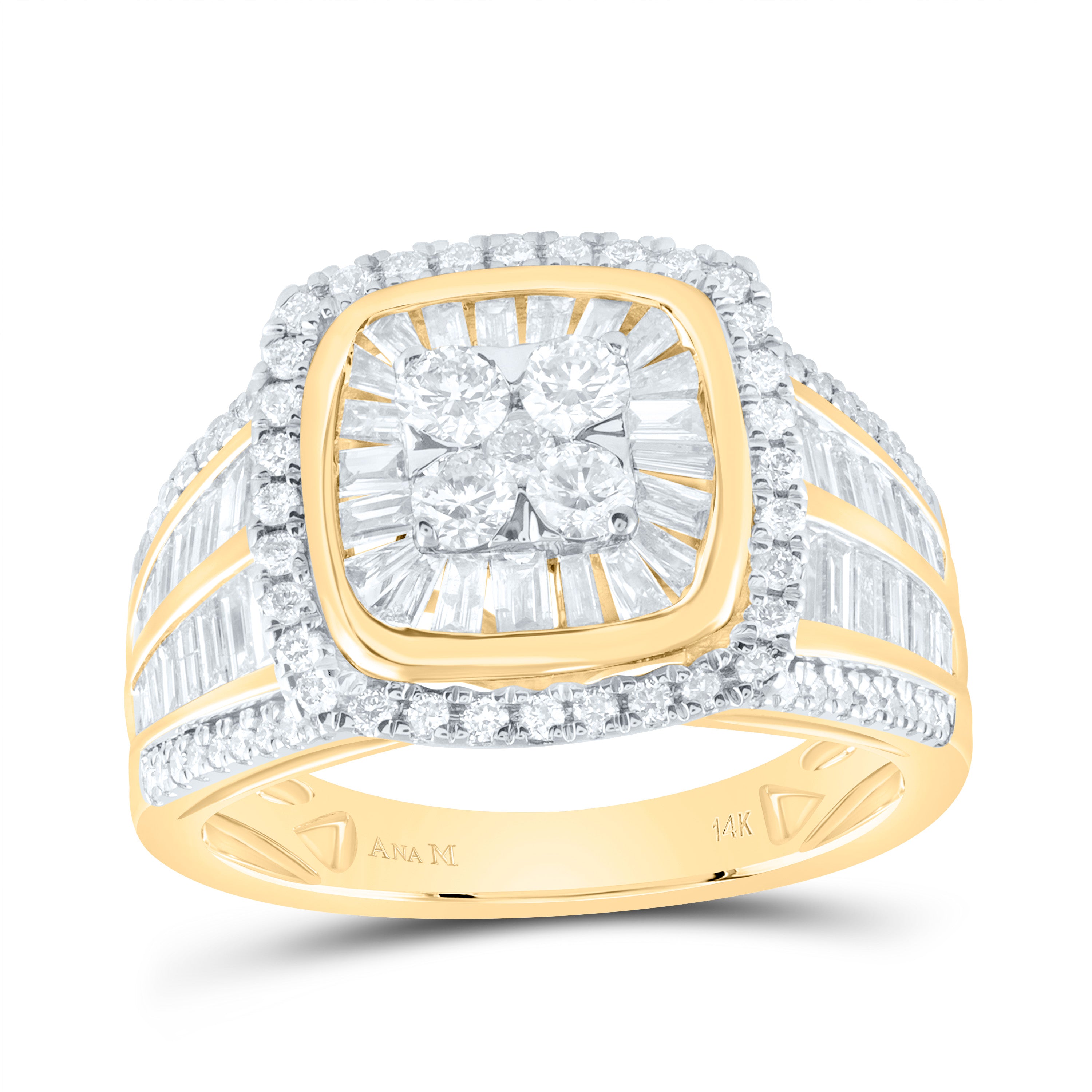 1 5/8Ctw-Dia Ana M Cushion Single Halo Bridal Ring (6.19 grams)