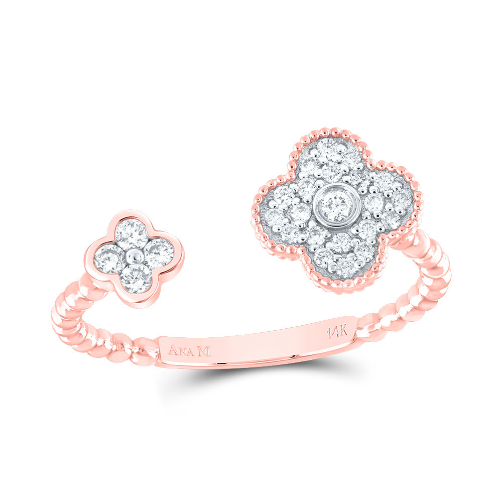 1/5Ctw-Nat Dia Ana M Fashion Clover Ring (1.43 grams)