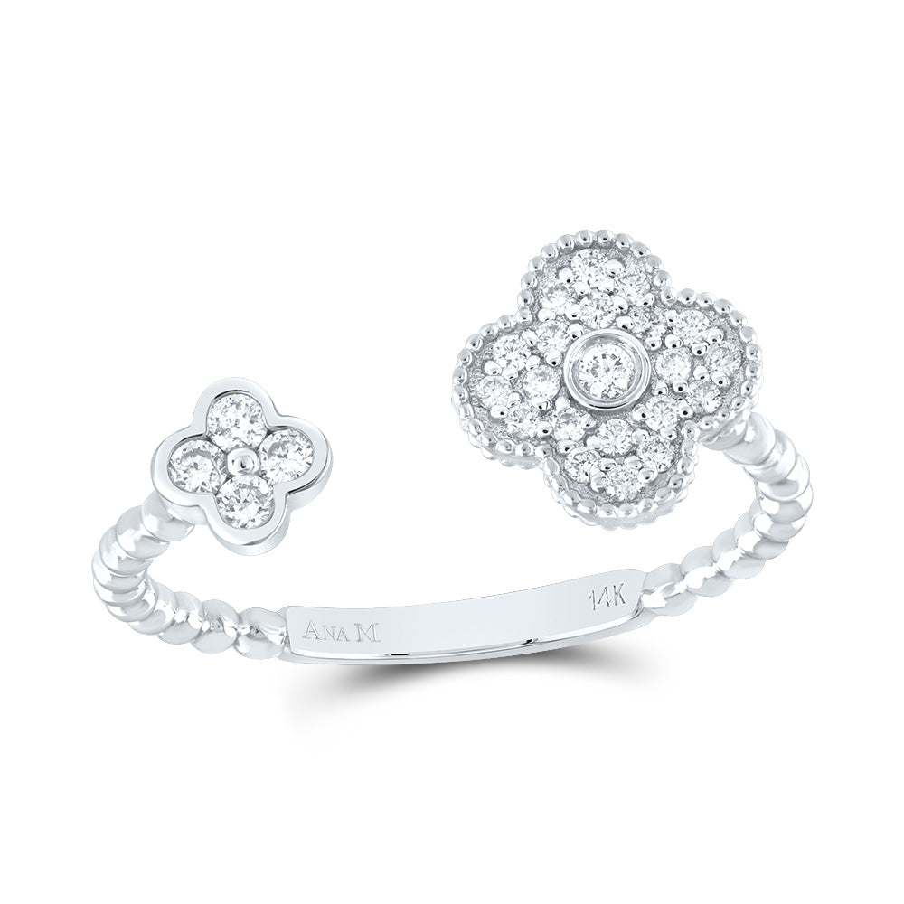 1/5Ctw-Dia Ana M Fashion Clover Ring (1.43 grams)