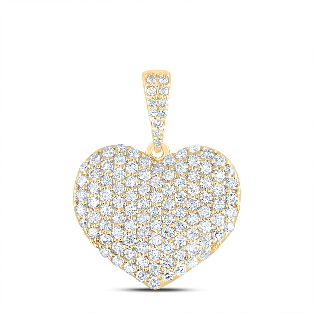 1 1/3Ctw-Nat Dia Ana M Fashion Heart Pendant (3.79 grams)